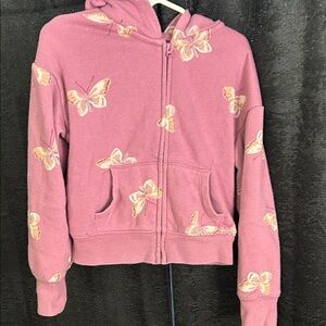 Butterfly zip up sweater